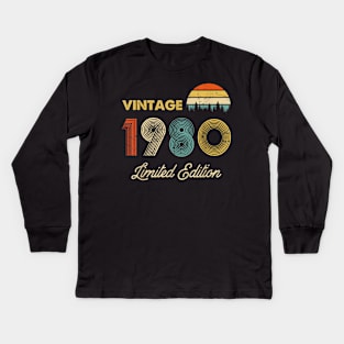 Vintage 1980 Made in 1980 40th birthday 40 years old Gift Kids Long Sleeve T-Shirt